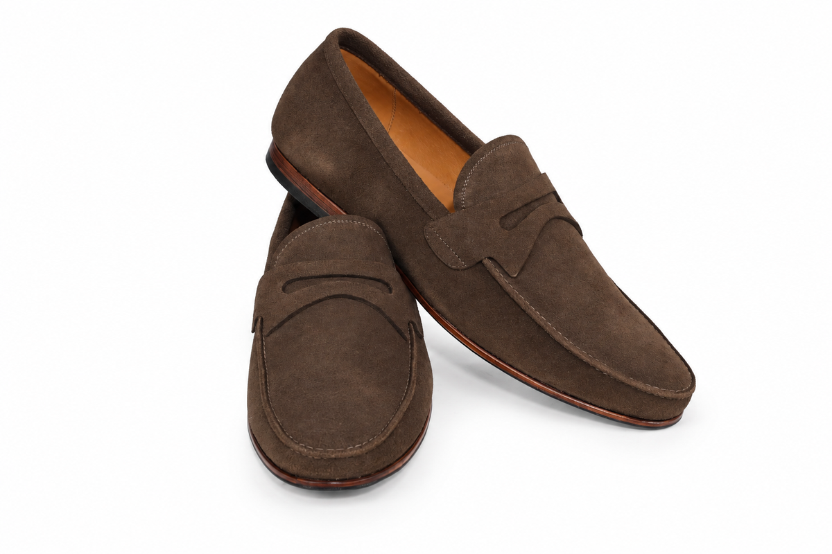 Mocassim Milão em camurça suede - cor Marrom Rato