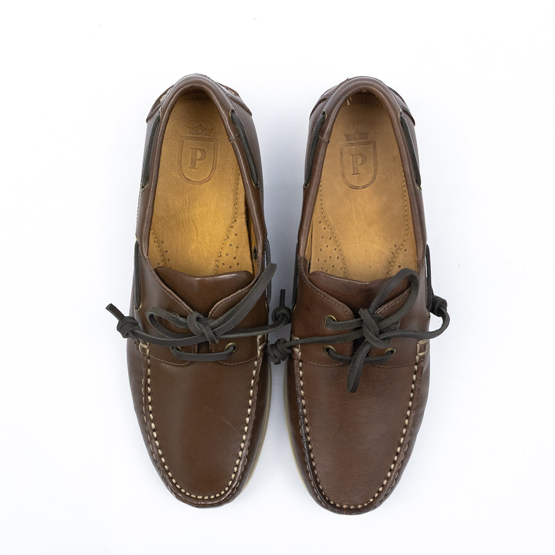 Docksider Exportação Toscana - cor Mahogany solado creme