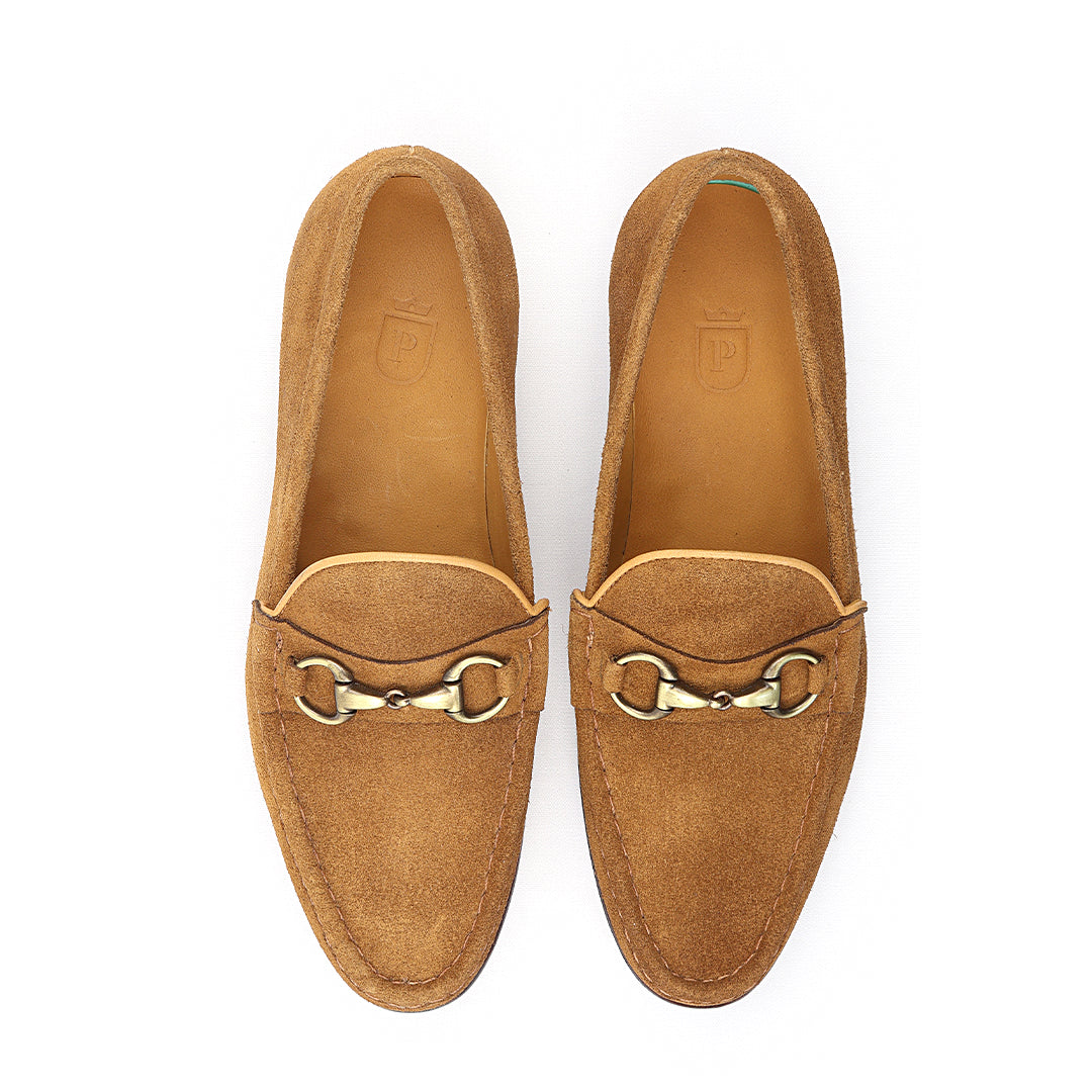 Mocassim estilo italiano Federico em camurça cor caramelo