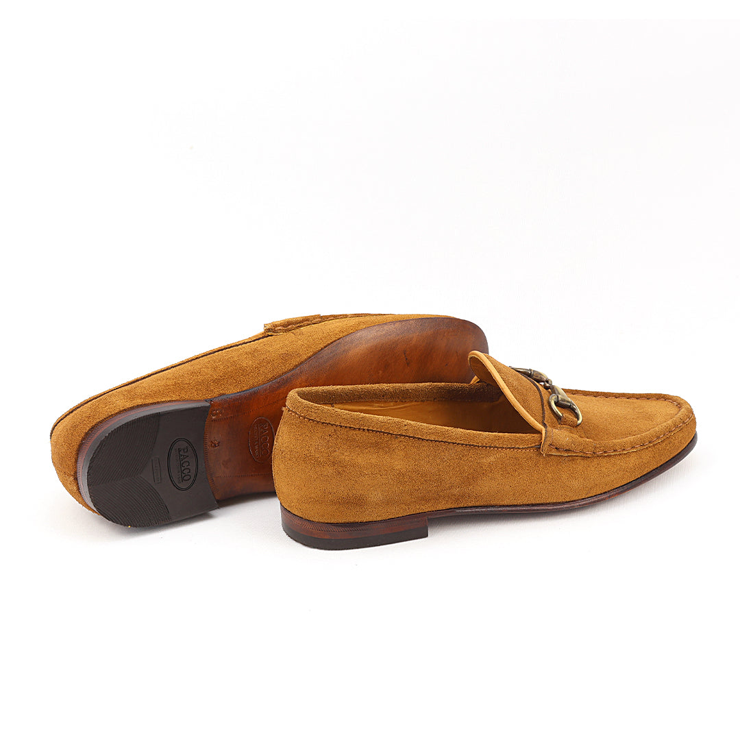 Mocassim estilo italiano Federico em camurça cor caramelo