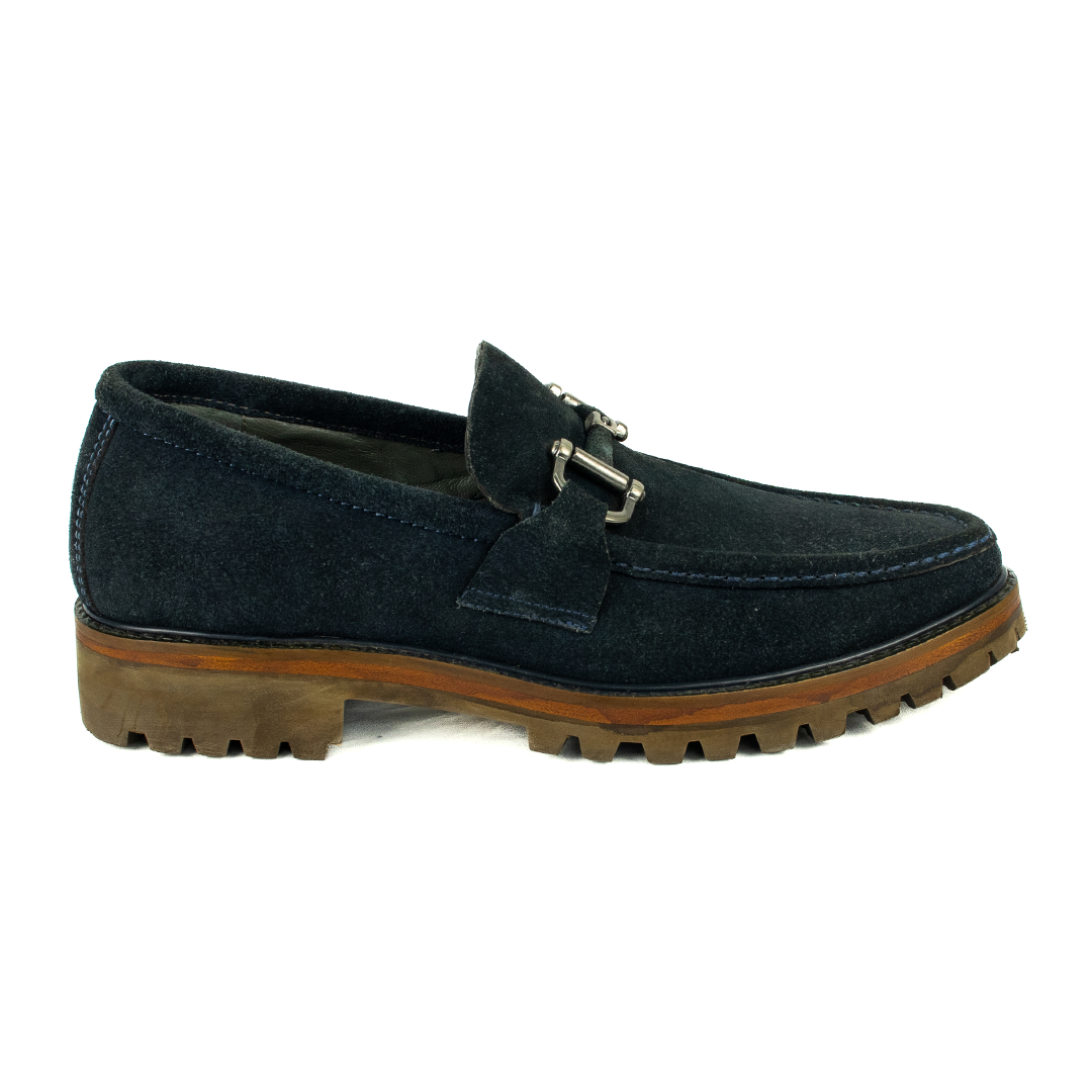 Mocassim Casual Guilherme Solado Tratorado - cor Azul Marinho