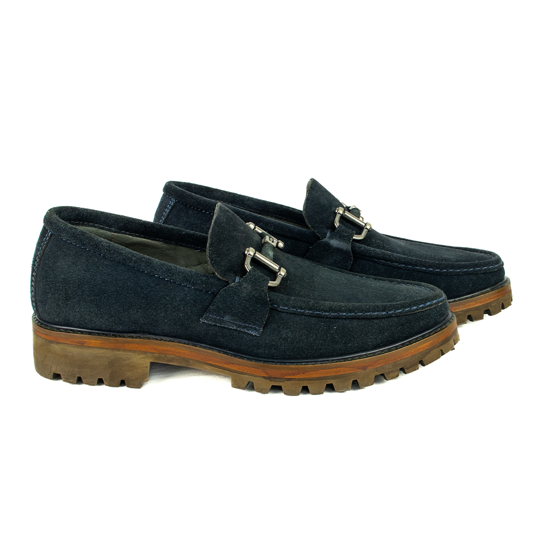 Mocassim Casual Guilherme Solado Tratorado - cor Azul Marinho