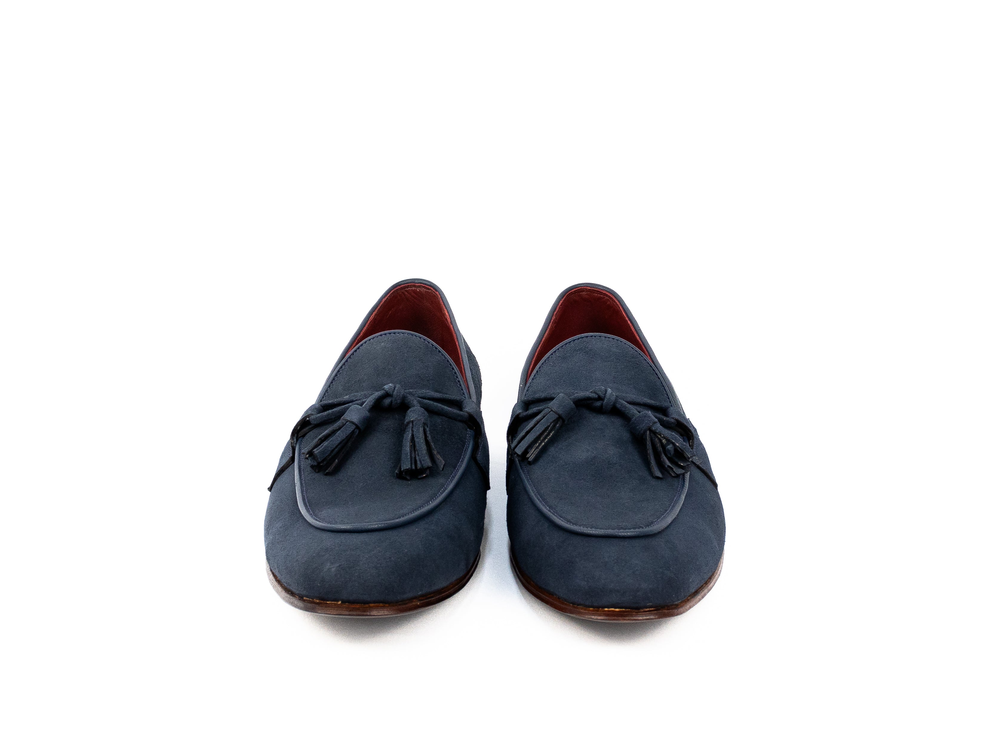 Tassel Loafer França - Camurça cor Azul Marinho