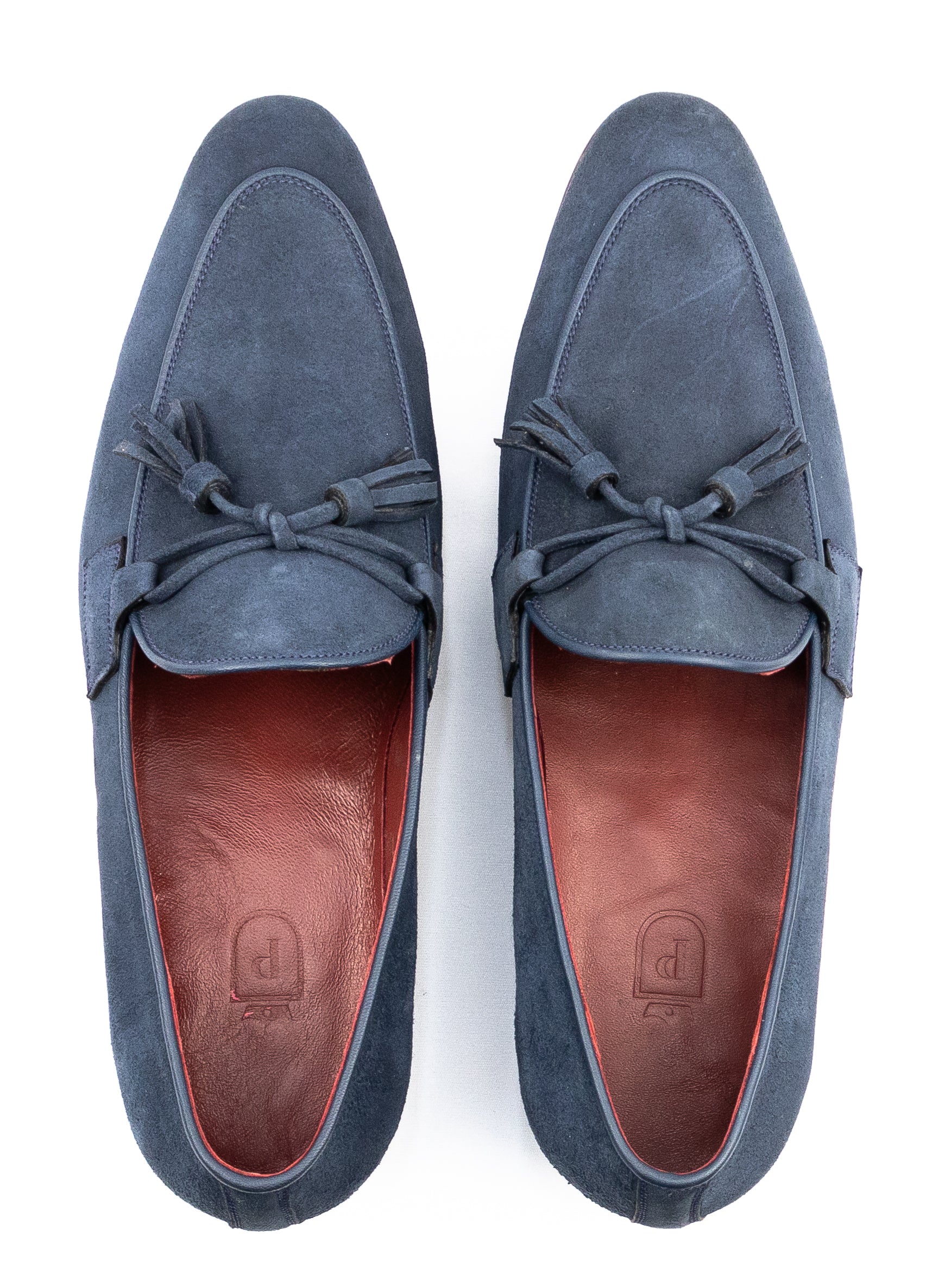 Tassel Loafer França - Camurça cor Azul Marinho