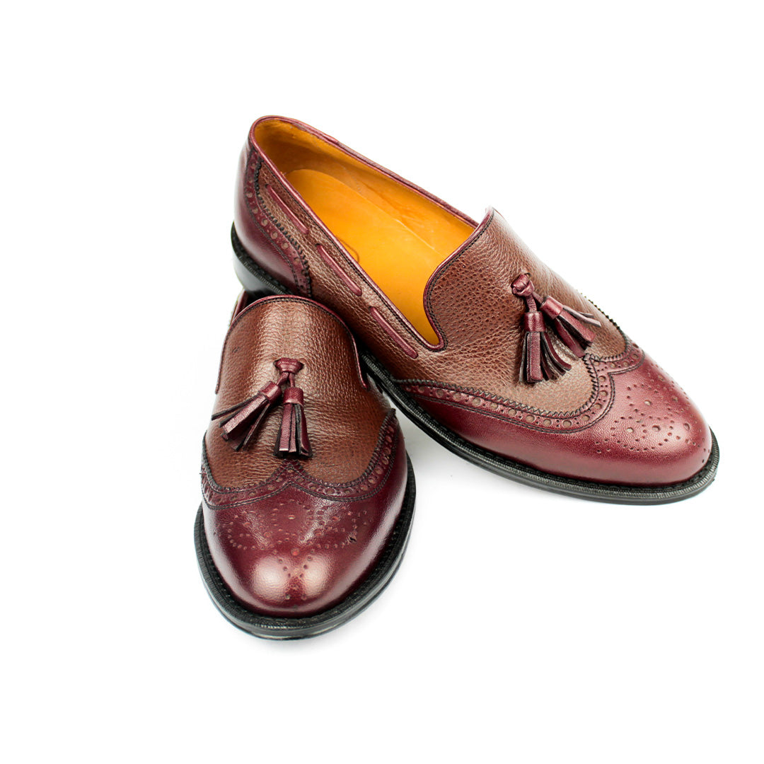 Tassel Loafer estilo Inglês - Liam cor Vinho