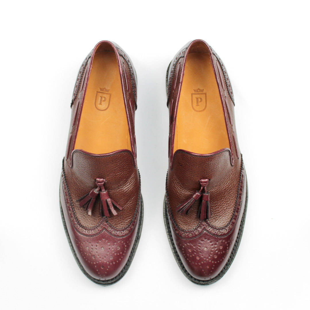 Tassel Loafer estilo Inglês - Liam cor Vinho