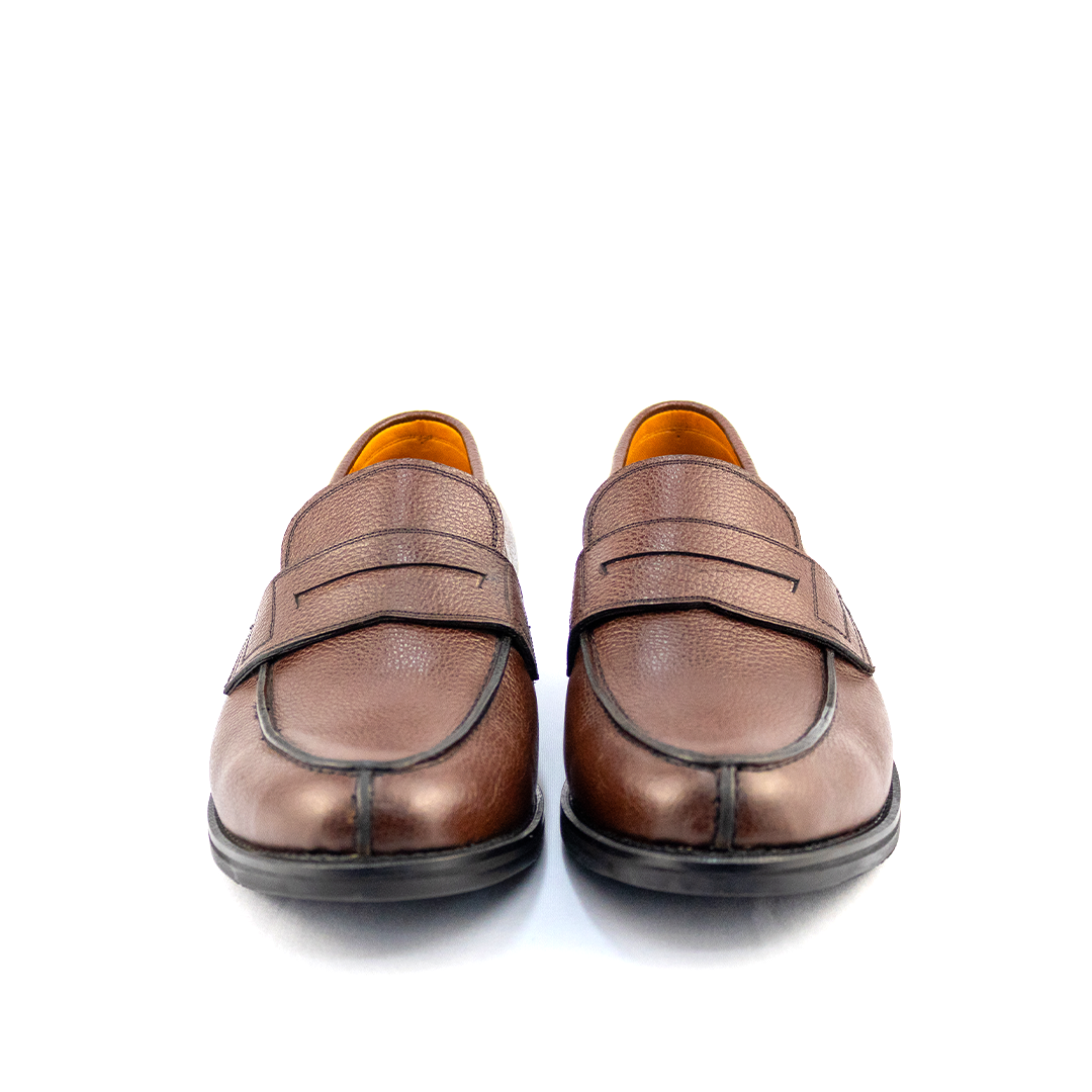Loafer León em couro granulado - na lindíssima cor pinhão