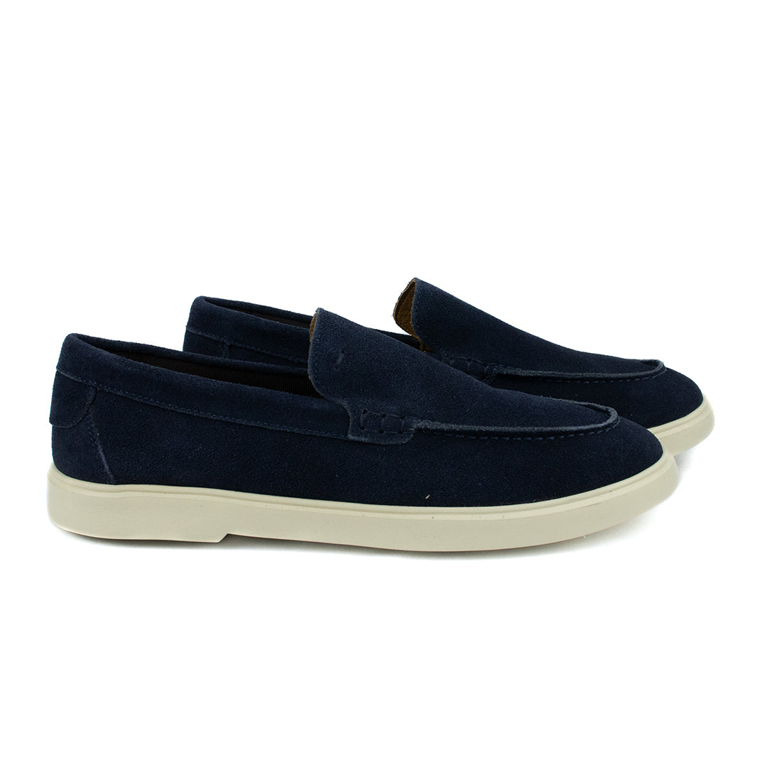 Novo Mocassim Casual Esportivo em Camurça- Azul Marinho