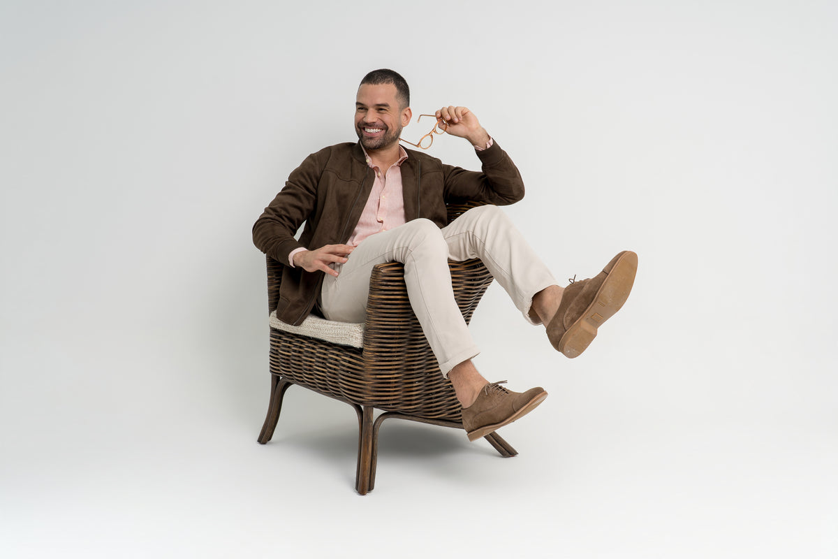 Oxford Cap Toe Casual Summer Camurça Suede - cor Pecan