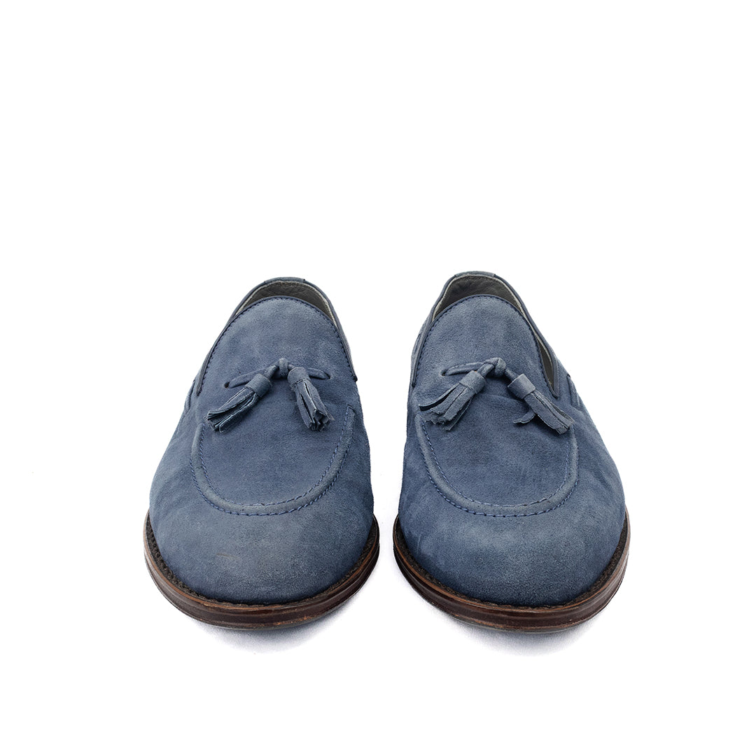 ÚLTIMO PAR TAMANHO 43 Tassel Loafer Windsor em camurça cor azul