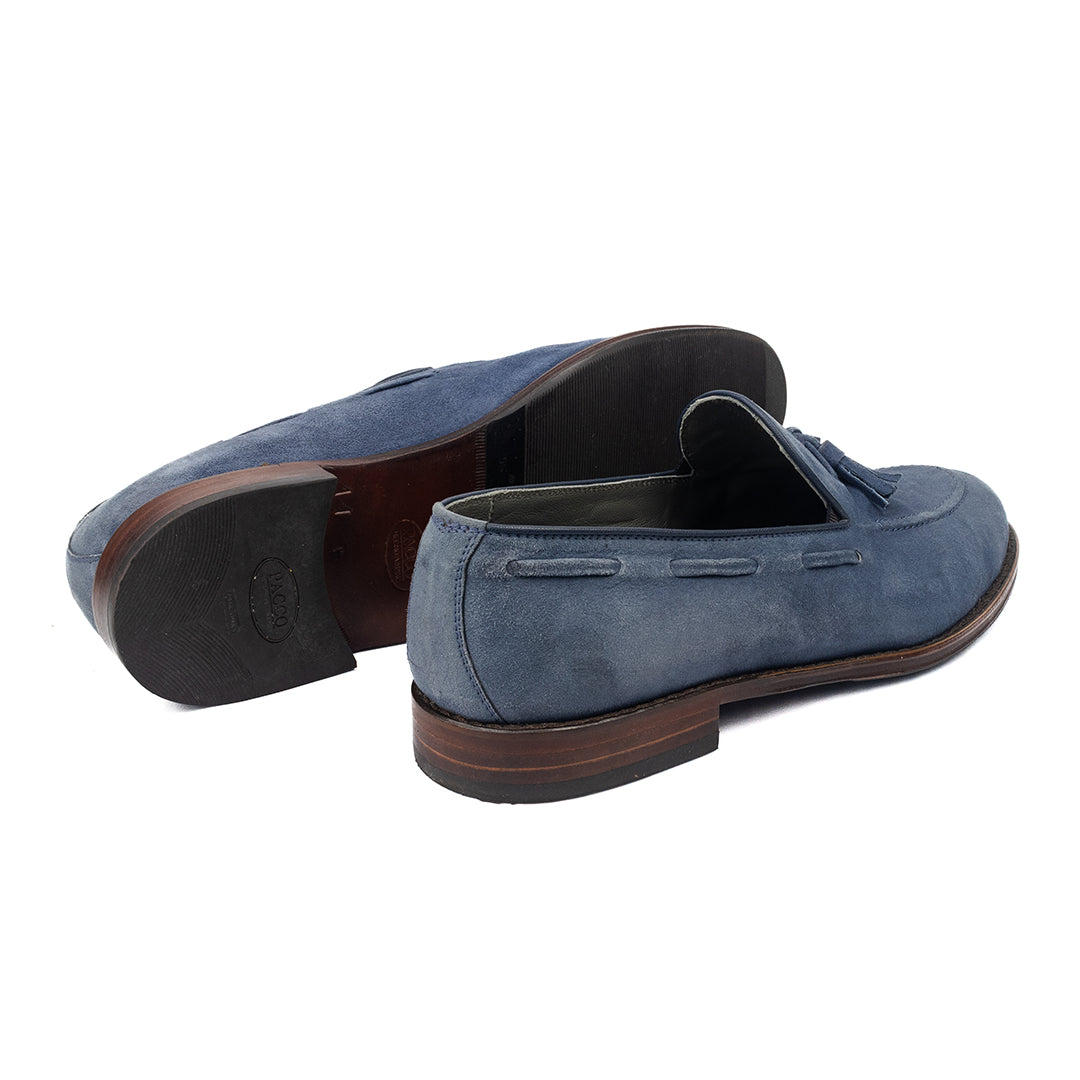 ÚLTIMO PAR TAMANHO 43 Tassel Loafer Windsor em camurça cor azul