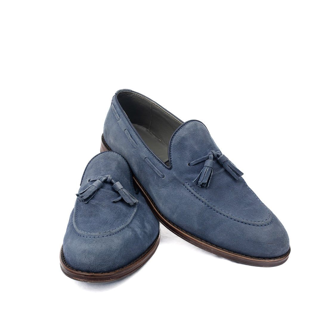 ÚLTIMO PAR TAMANHO 43 Tassel Loafer Windsor em camurça cor azul