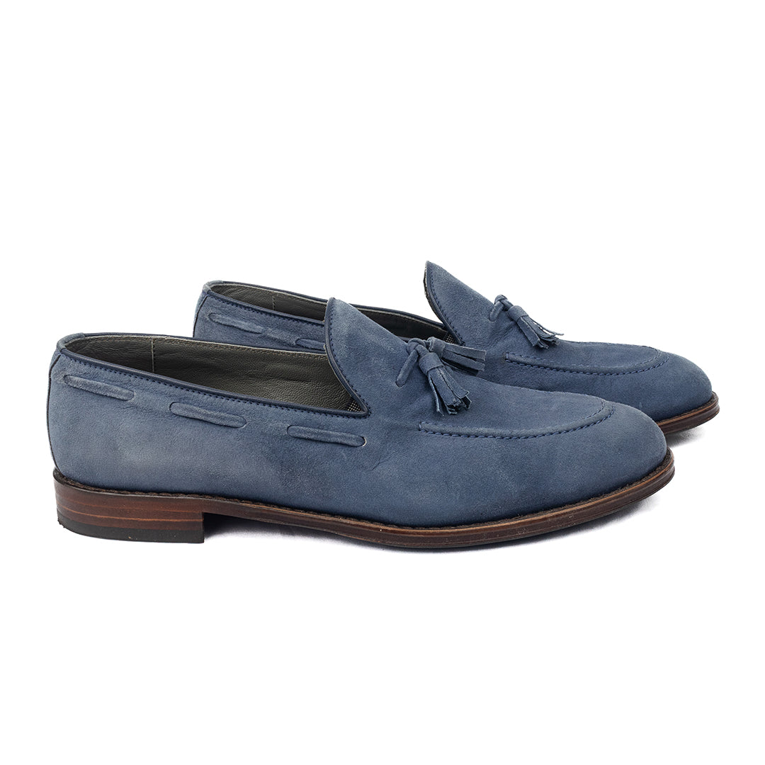 ÚLTIMO PAR TAMANHO 43 Tassel Loafer Windsor em camurça cor azul
