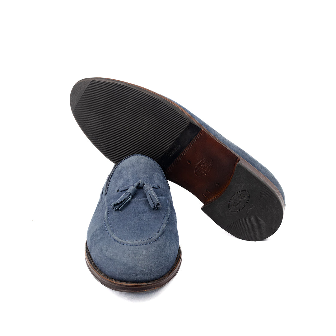 ÚLTIMO PAR TAMANHO 43 Tassel Loafer Windsor em camurça cor azul
