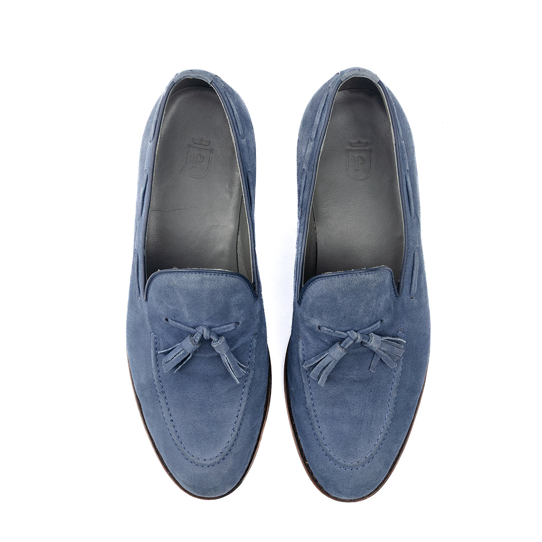 ÚLTIMO PAR TAMANHO 43 Tassel Loafer Windsor em camurça cor azul