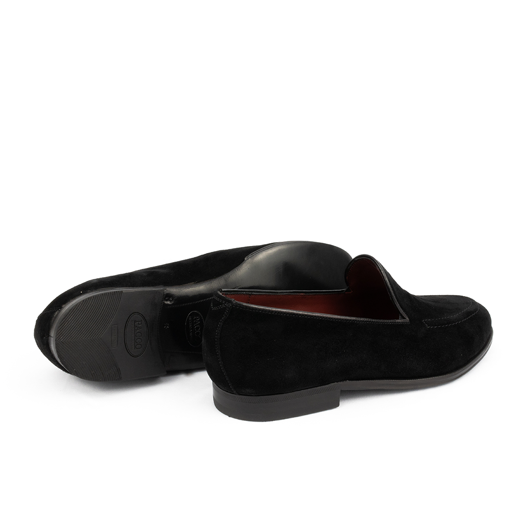 Sapato Slipper para Smoking Mattia em camurça cor preto