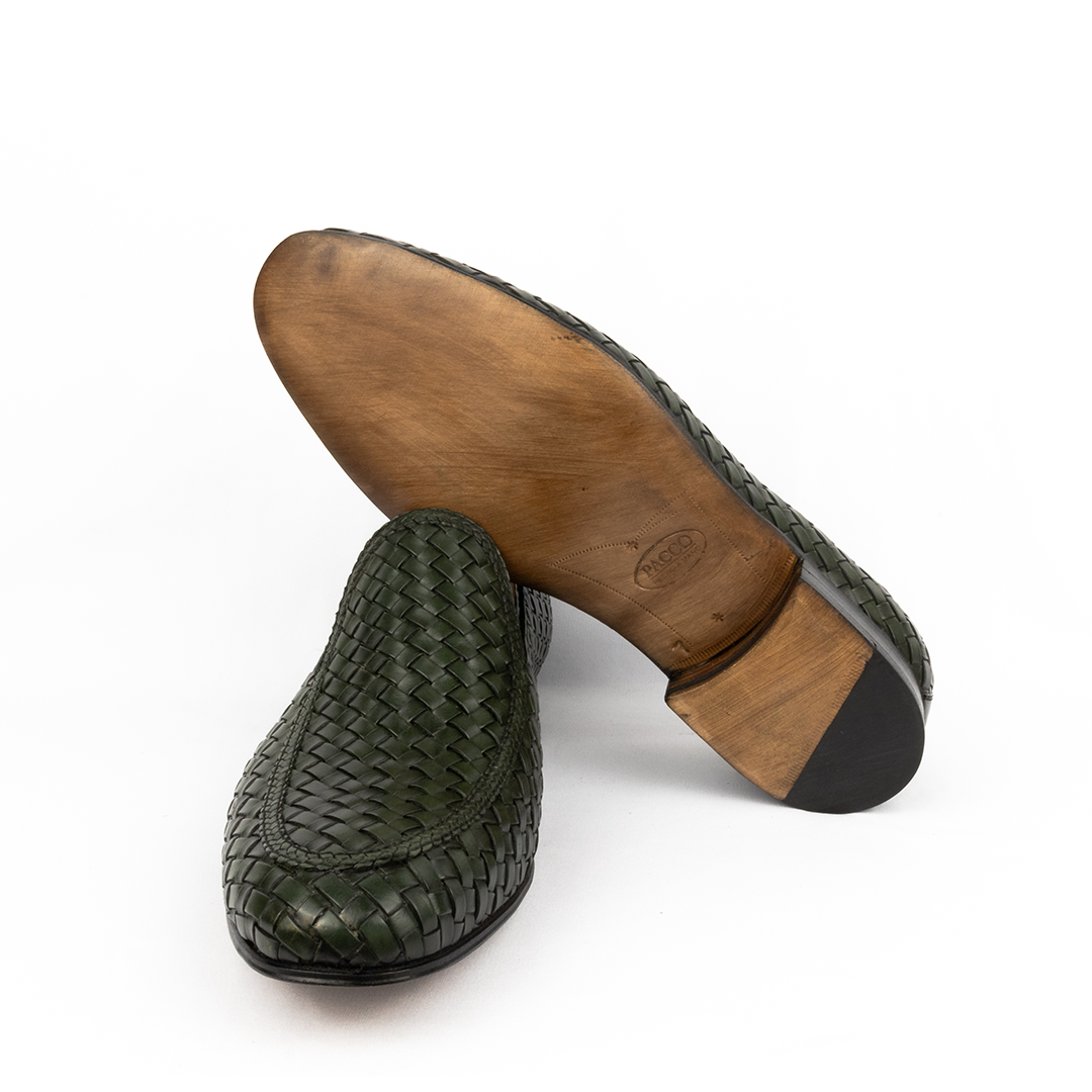 Loafer Tressê Espanhol Javier cor artesanal verde musgo