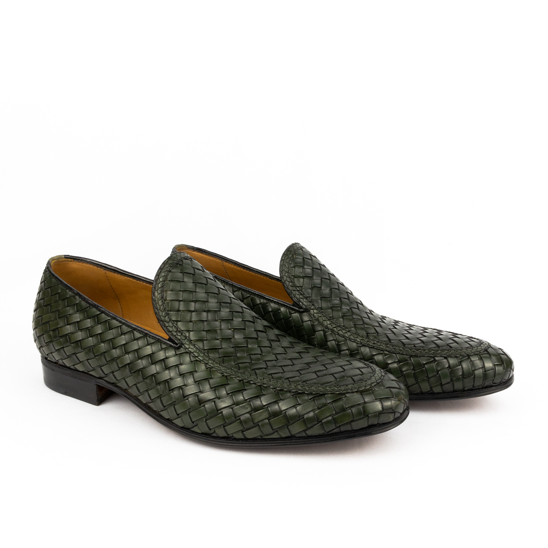 Loafer Tressê Espanhol Javier cor artesanal verde musgo