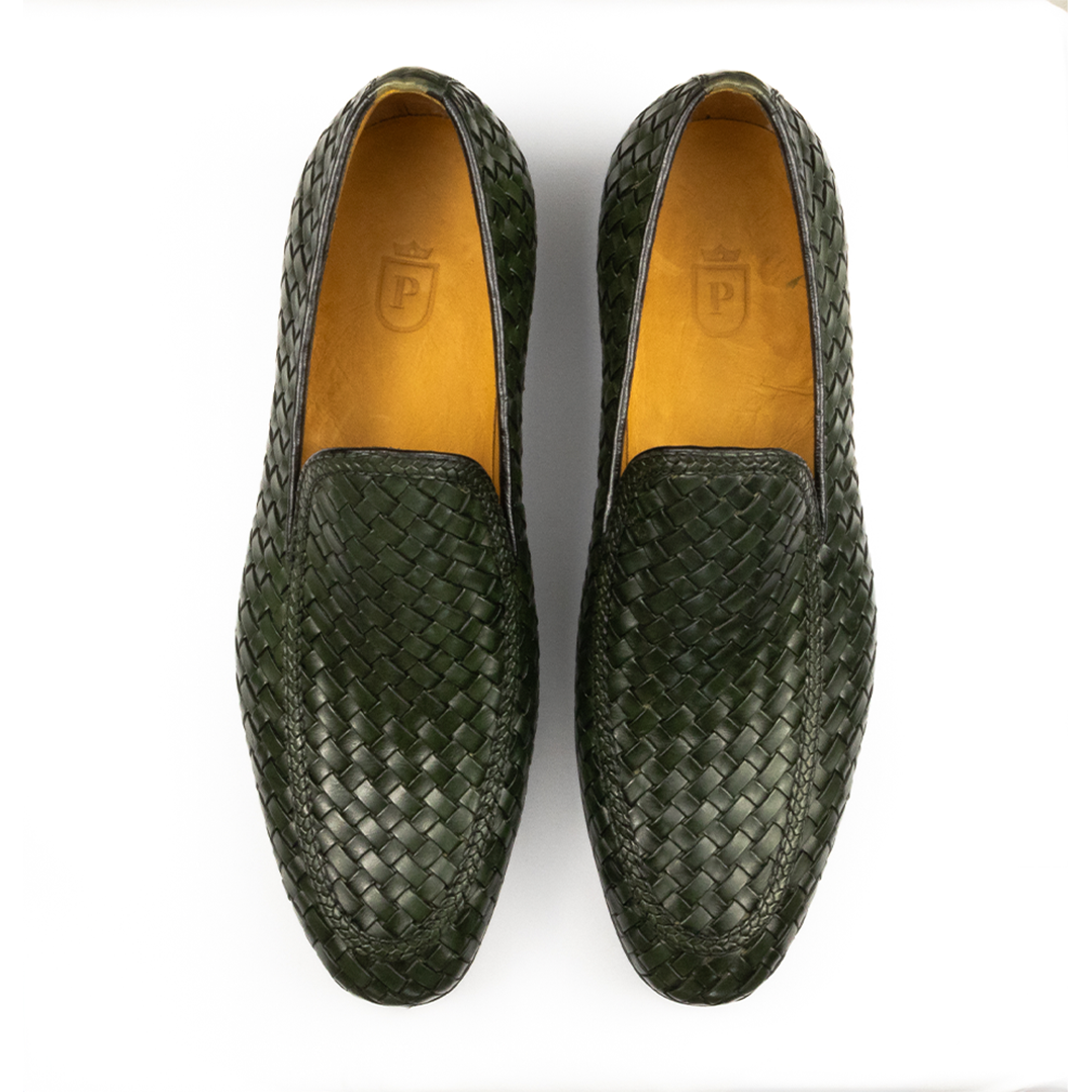 Loafer Tressê Espanhol Javier cor artesanal verde musgo
