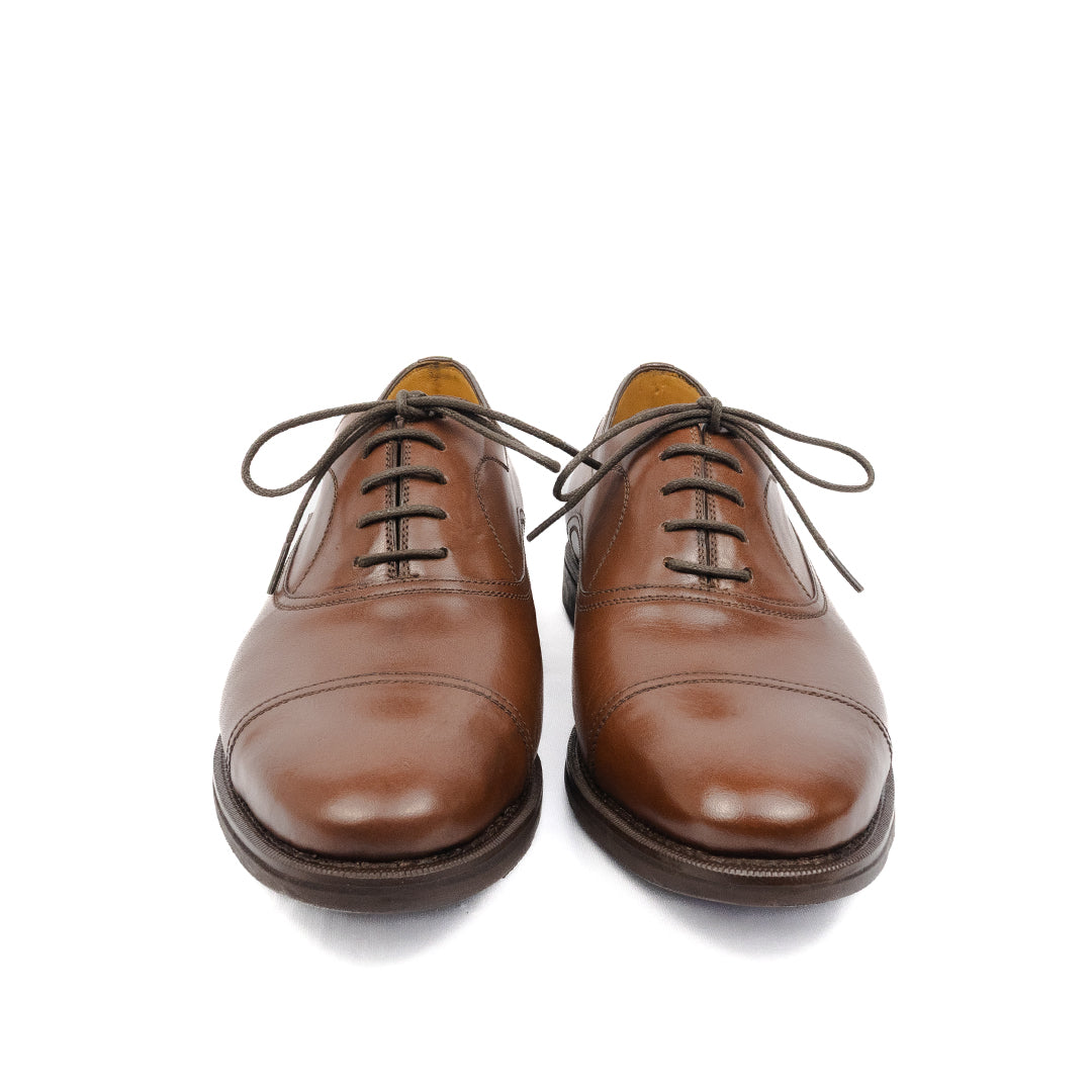 Oxford Cap Toe Ronald Solado de Borracha - cor Mahogany