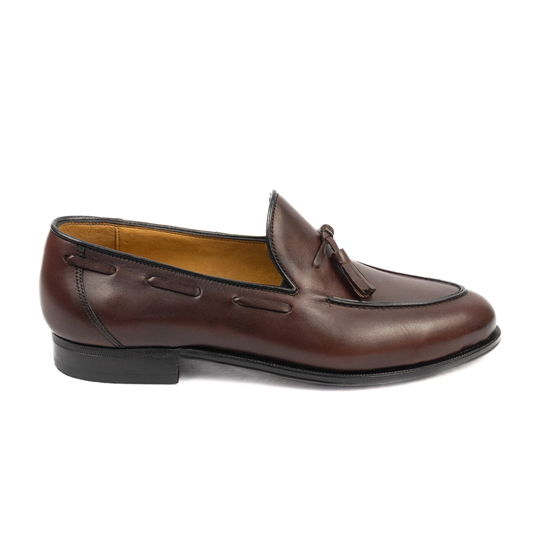 Clássico Tassel Loafer Max -cor artesanal vinho.