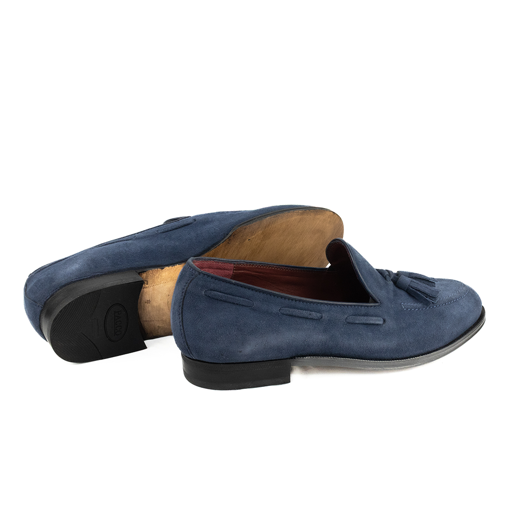 ÚLTIMO PAR TAMANHO 37 Tassel Loafer em camurça - cor azul
