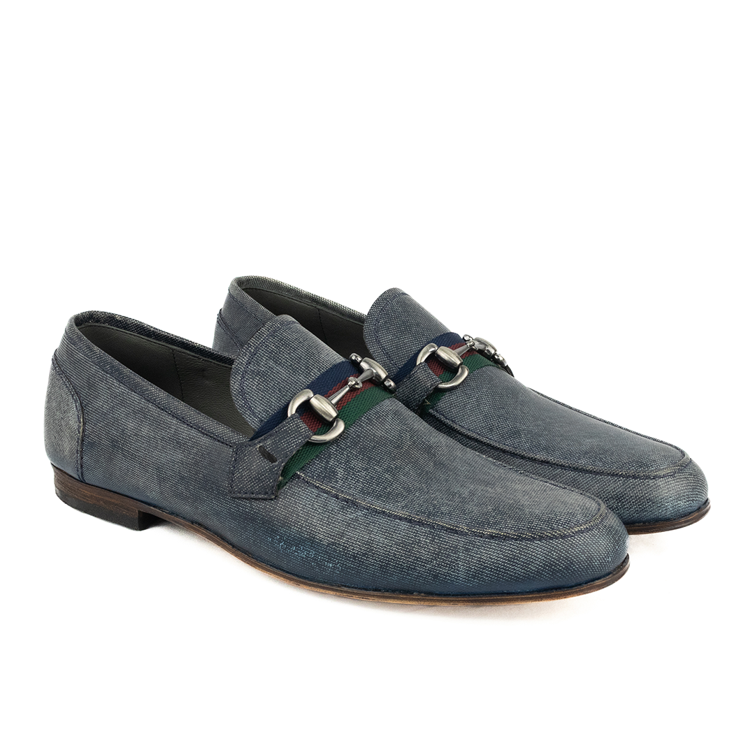 ÚLTIMO PAR TAMANHO 41 Mocassim estilo italiano Luca - cor Azul Jeans