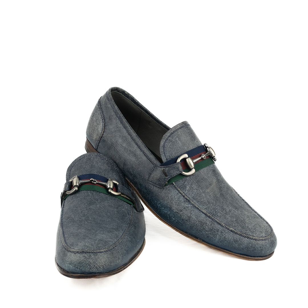 ÚLTIMO PAR TAMANHO 41 Mocassim estilo italiano Luca - cor Azul Jeans