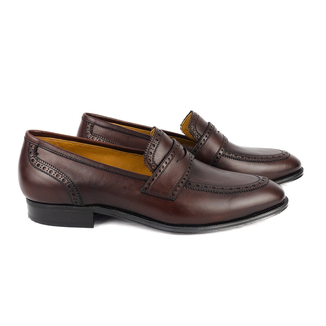 Loafer estilo inglês Christopher cor artesanal vinho
