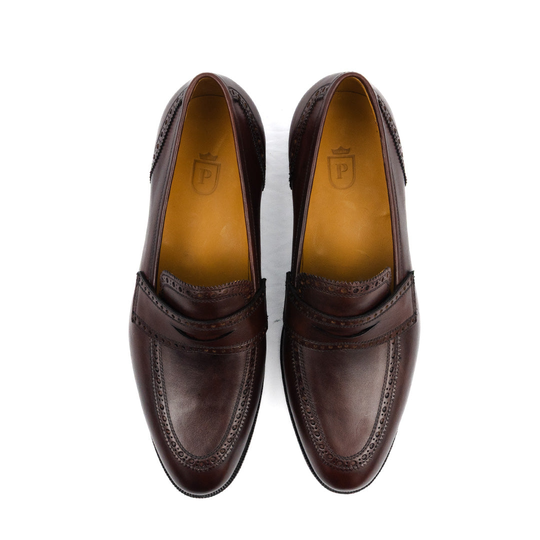 Loafer estilo inglês Christopher cor artesanal vinho