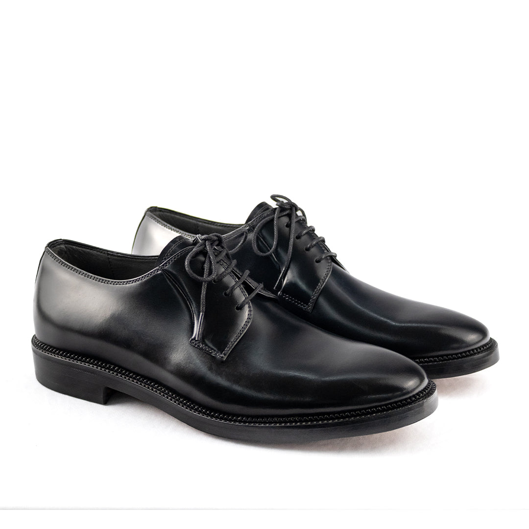Derby Plain Toe Ernesto Solado Duplo e cor preto