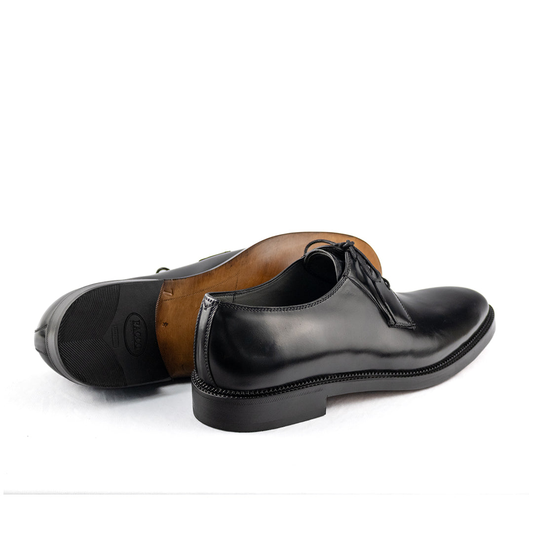 Derby Plain Toe Ernesto Solado Duplo e cor preto