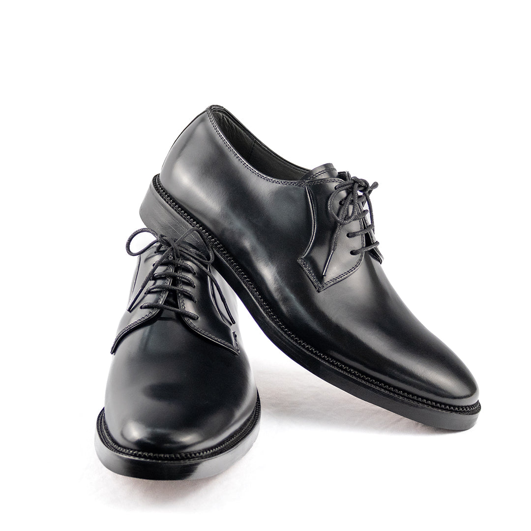 Derby Plain Toe Ernesto Solado Duplo e cor preto