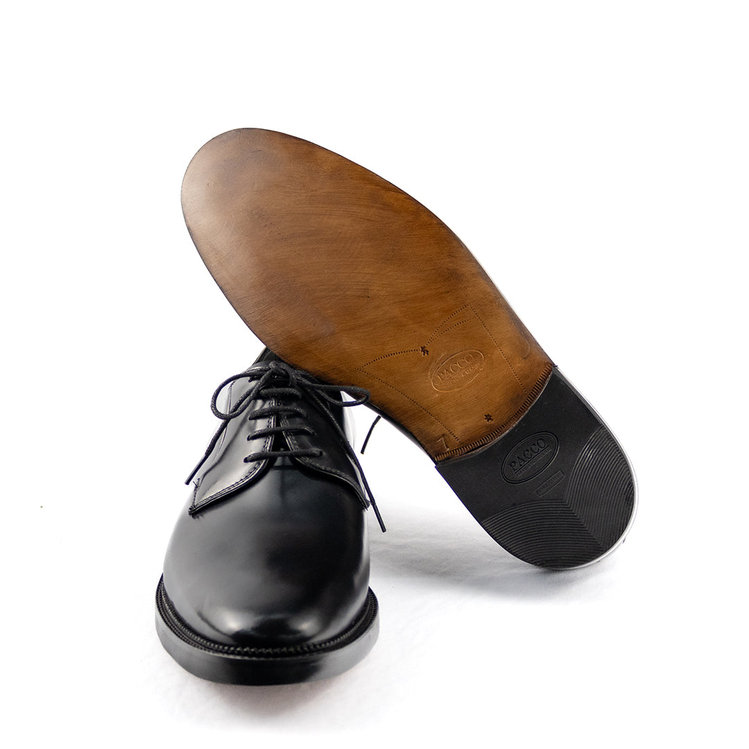 Derby Plain Toe Ernesto Solado Duplo e cor preto