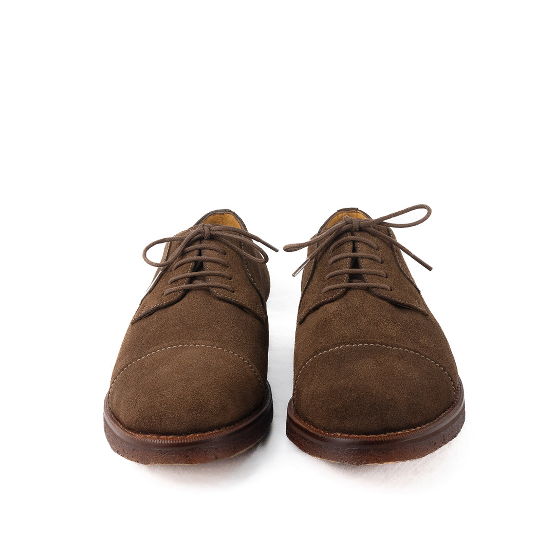 Derby Cap Toe Borelli solado em borracha crepe natural