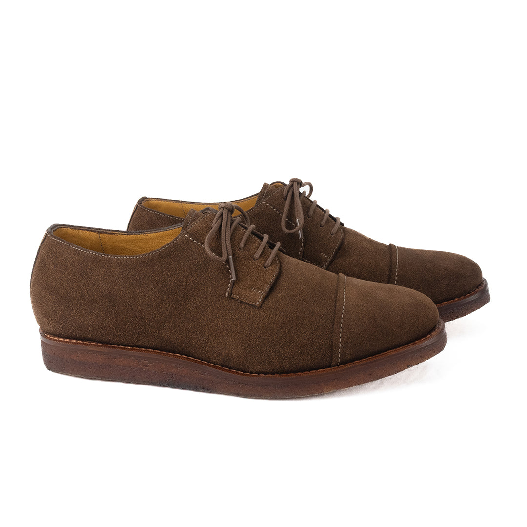 Derby Cap Toe Borelli solado em borracha crepe natural
