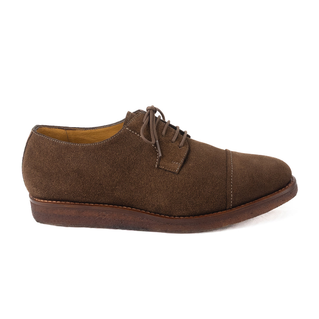 Derby Cap Toe Borelli solado em borracha crepe natural