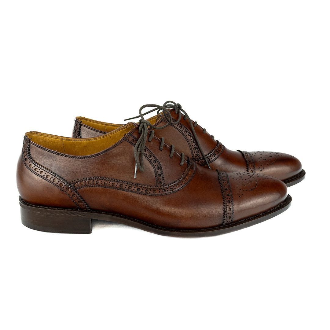 Luxuoso Oxford Half Brogue William - cor Artesanal Chocolate