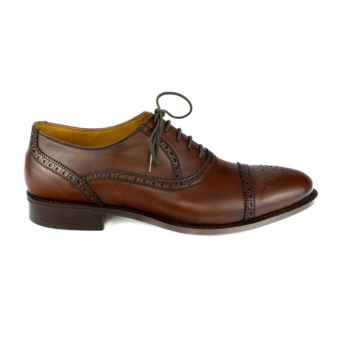 Luxuoso Oxford Half Brogue William - cor Artesanal Chocolate