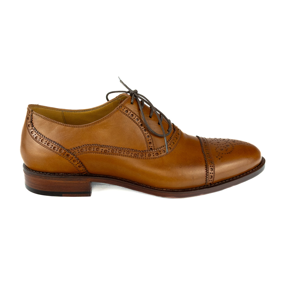 Luxuoso Oxford Half Brogue William - cor Artesanal Havana