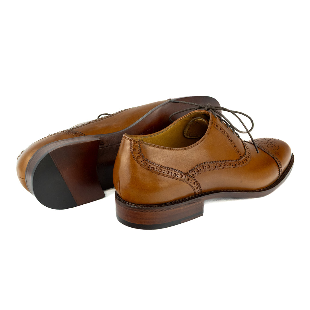 Luxuoso Oxford Half Brogue William - cor Artesanal Havana