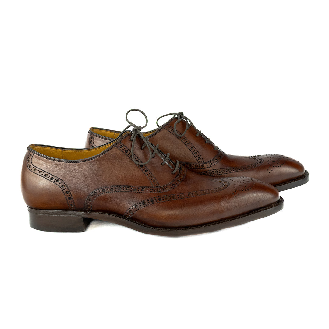 Luxuoso Full Brogue Charles cor Artesanal Chocolate