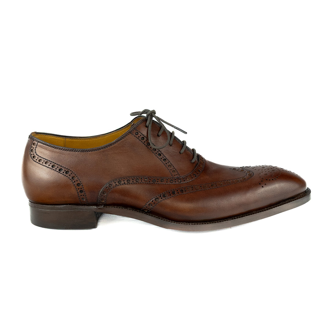 Luxuoso Full Brogue Charles cor Artesanal Chocolate