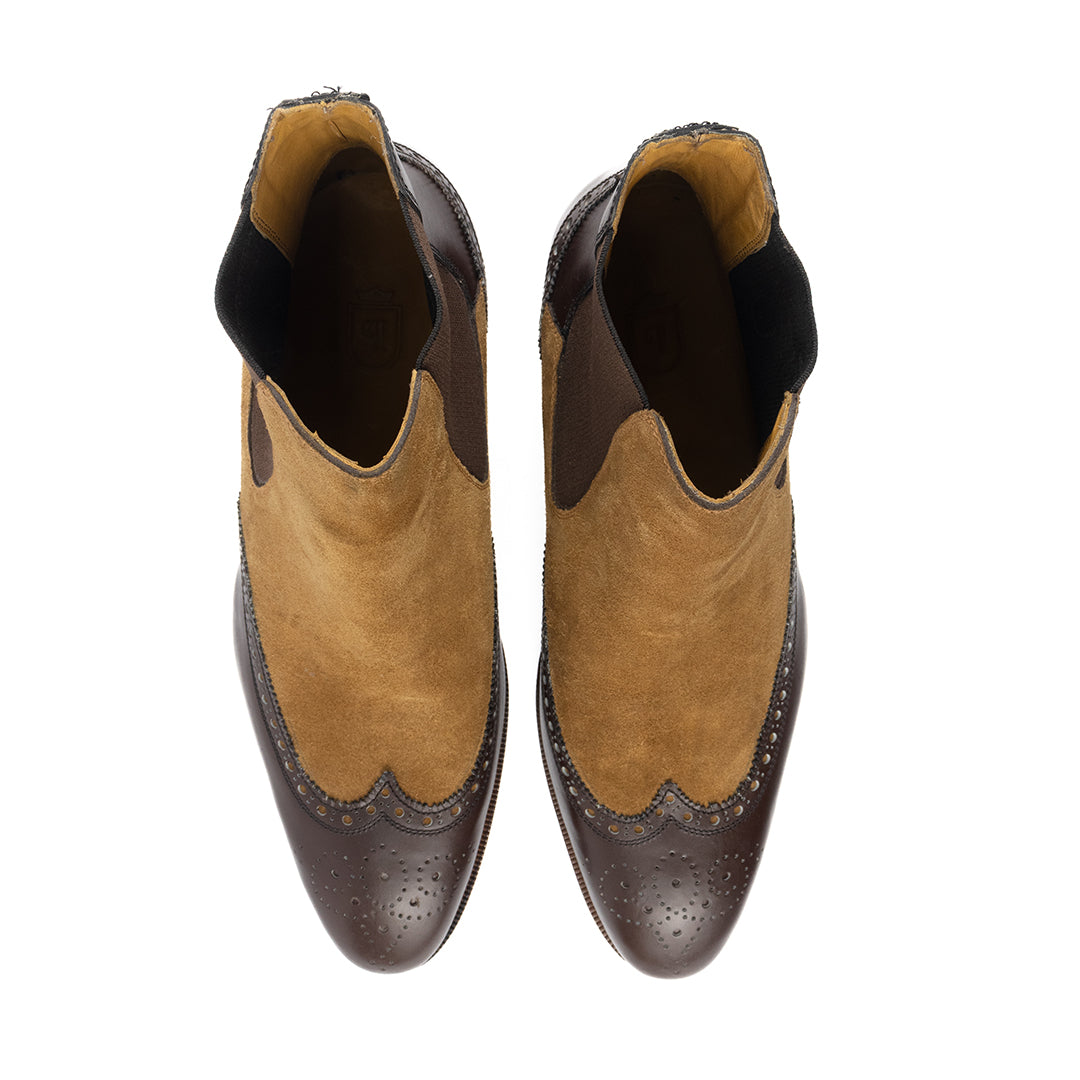 Luxuosa Bota Chelsea Brogue Wingtip John em 2 cores