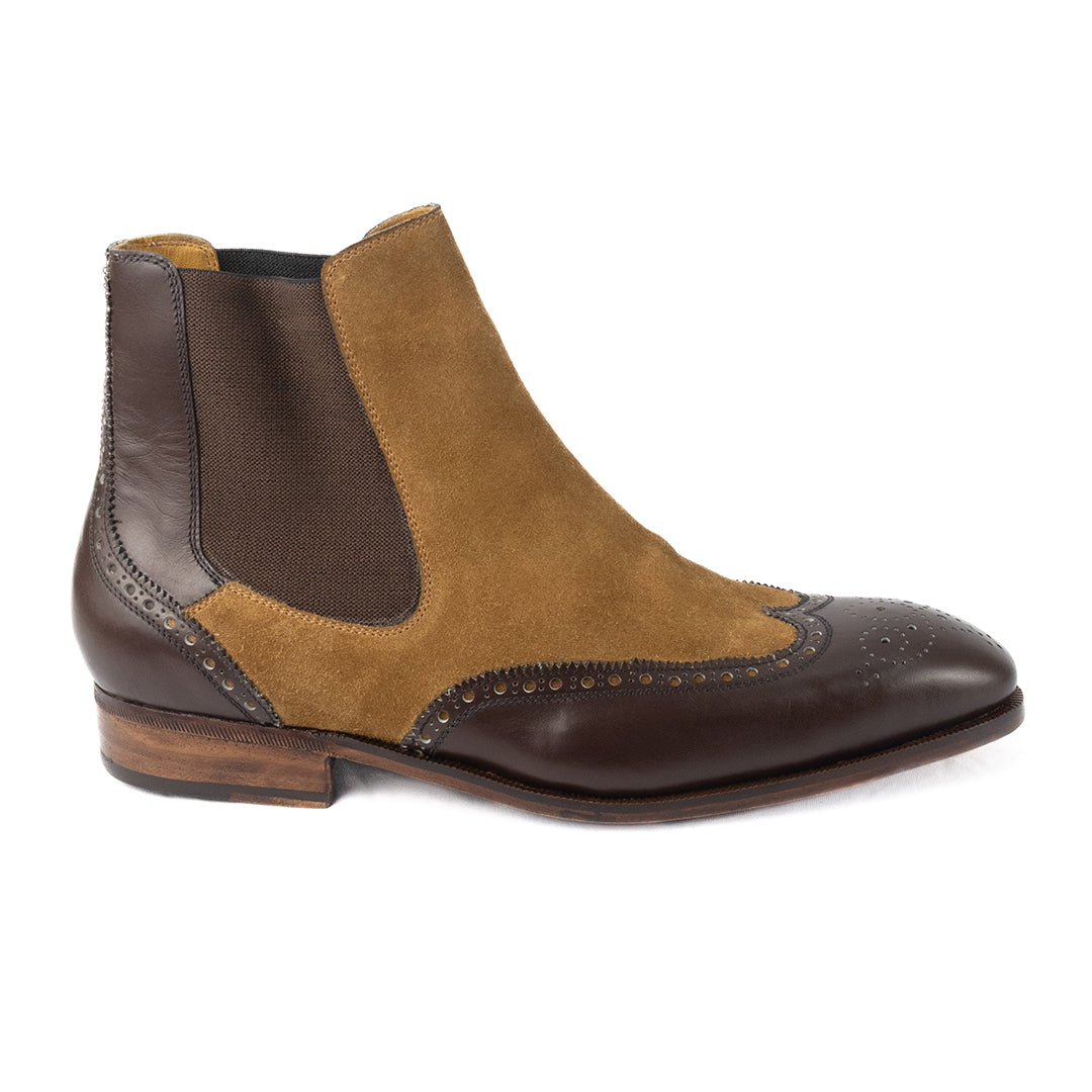 Luxuosa Bota Chelsea Brogue Wingtip John em 2 cores