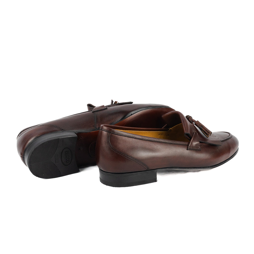 Tassel Loafer Kiltie Benjamim cor artesanal vinho