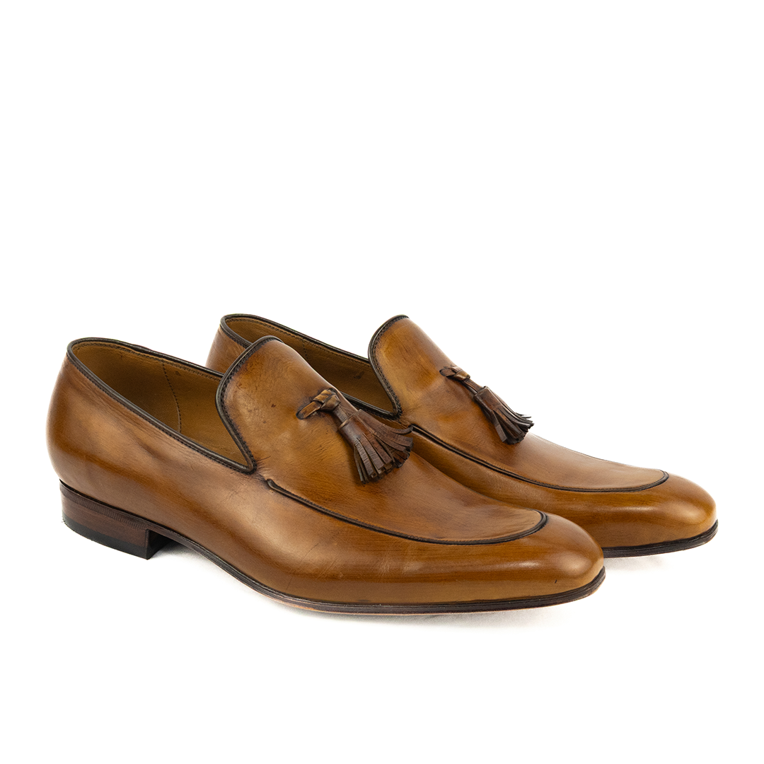 PEQUENO DEFEITO ÚLTIMO PAR TAMANHO 39 Tassel Loafer - cor havana
