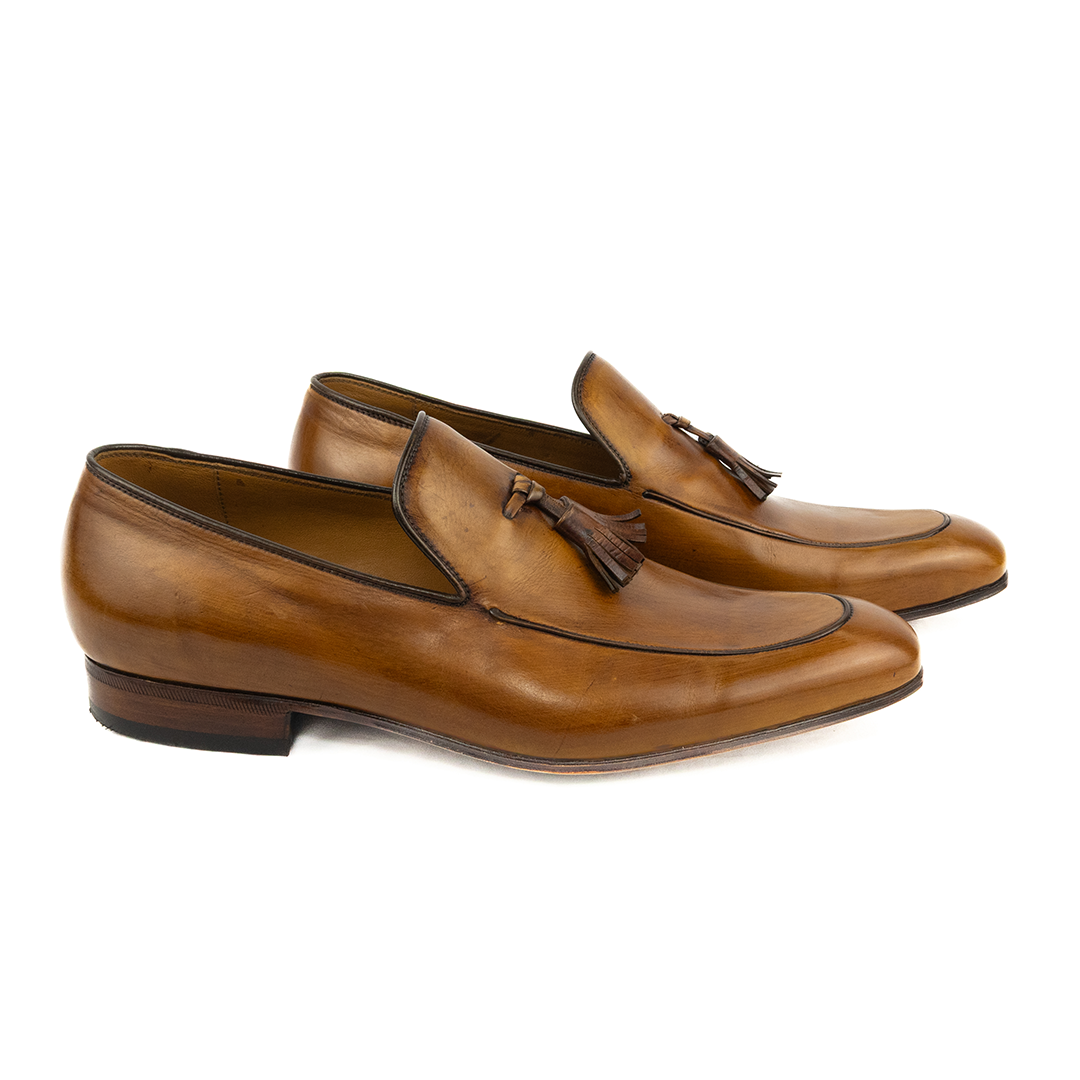 PEQUENO DEFEITO ÚLTIMO PAR TAMANHO 39 Tassel Loafer - cor havana