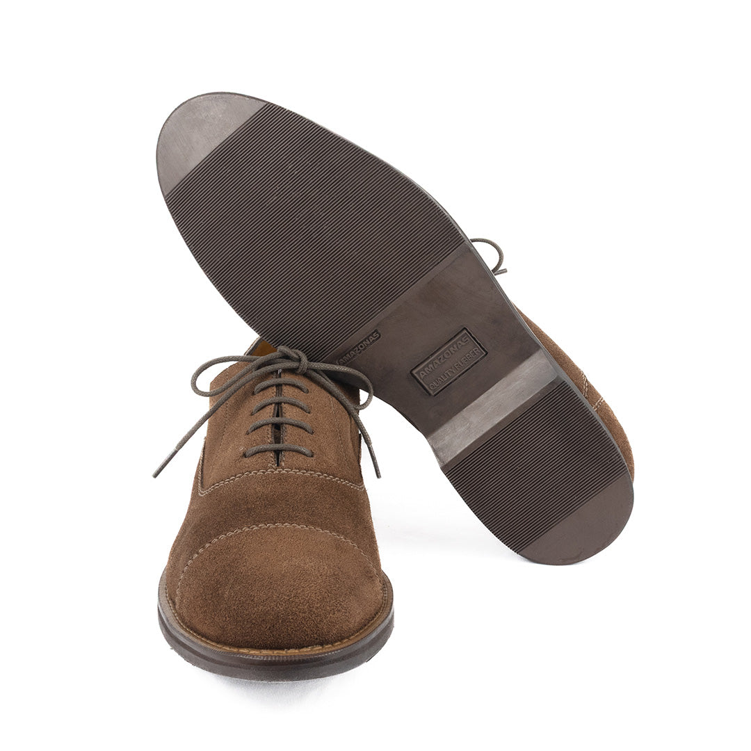Oxford Cap Toe Ronald em camurça suede cor terracota