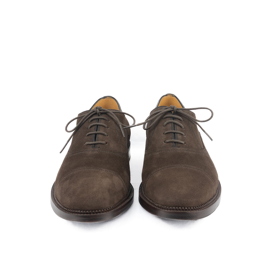 Oxford Cap Toe Ronald em camurça marrom café